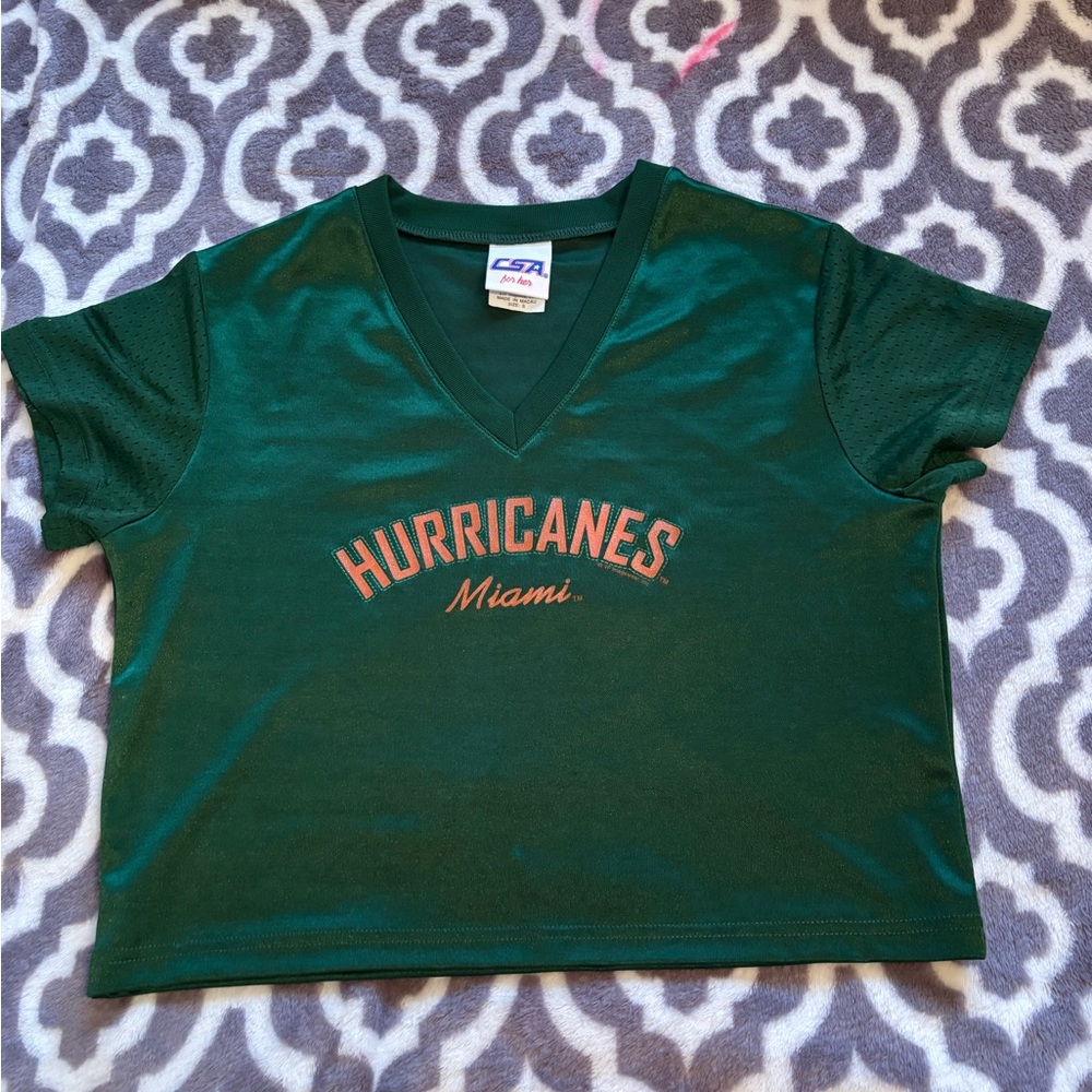 Green Hurricanes Miami Crop Top
